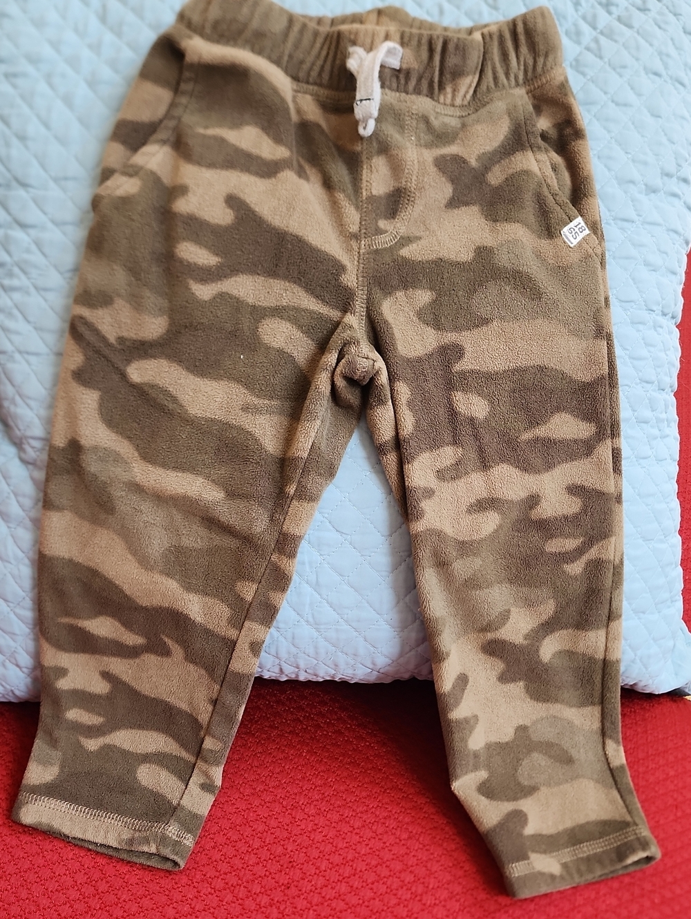 3T Carter's Brown & Tan Camo Fleece Pull-on Pants